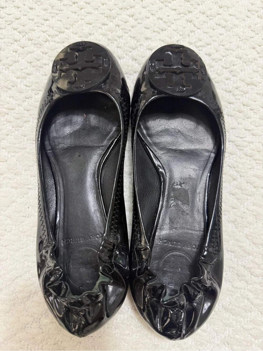 Tory Burch Reva Ballerina Patent Leather Flats Black Shoes Women’s Size 6.5 - Picture 10 of 10